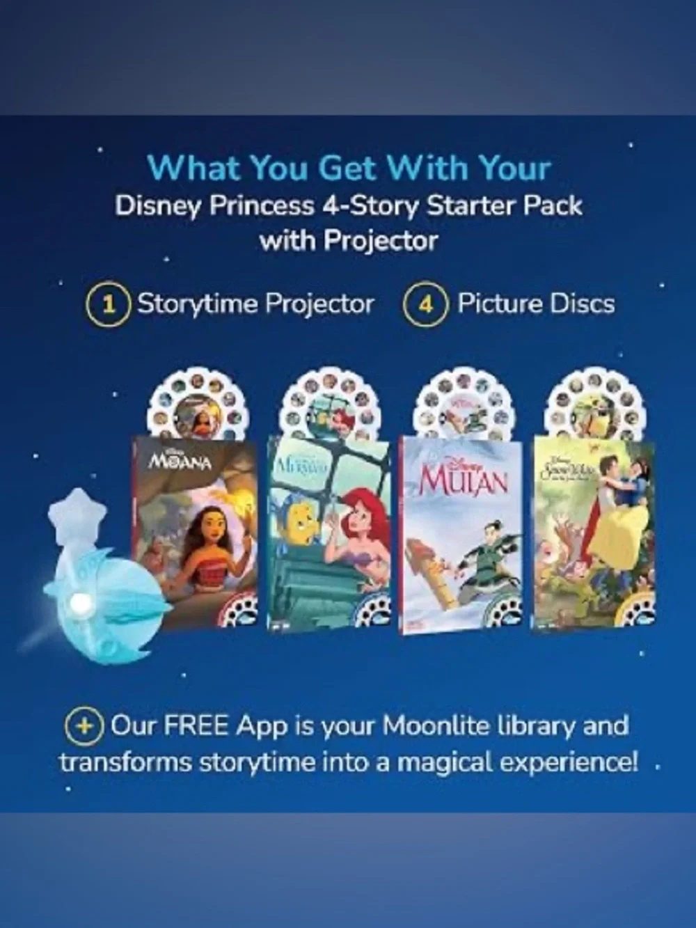 Disney Princess Moonlite StoryTime Book Set with Projector